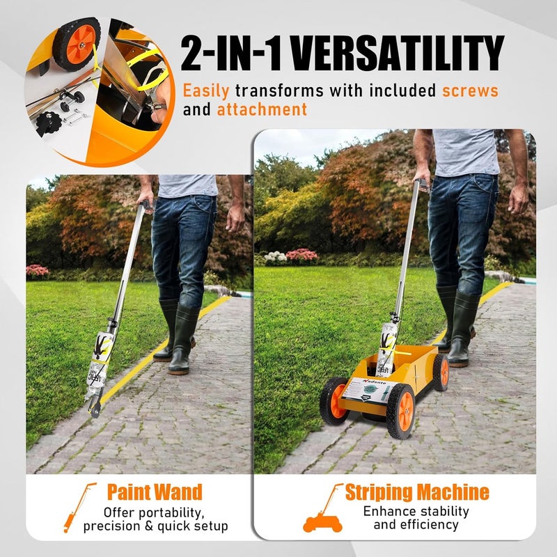 SDSNTE 2 in 1 Detachable Parking Striping Line Marking Machine and Marking Paint Wand - Image 3